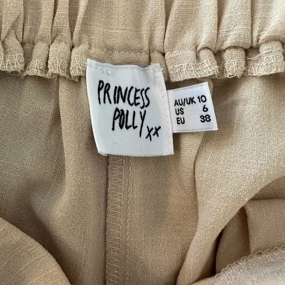 Princess Polly High-Waist Cream-Tan Shorts - Picture 4 of 5